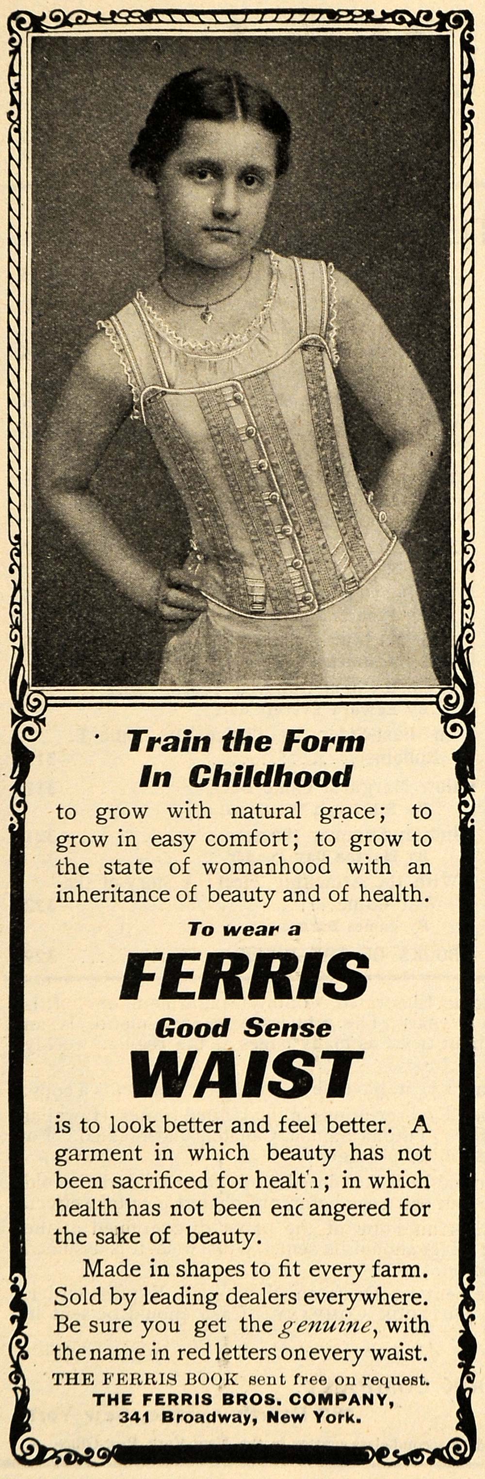1902 Ad Ferris Bros Co. Good Sense Waist Corset Child - ORIGINAL TOM3