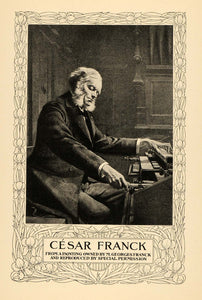 1902 Print Cesar Auguste Franck Composer Piano Player - ORIGINAL HISTORIC TOM3