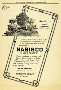 1909 Ad Nabisco Sugar Wafters Orange Ice Dessert Sweets National Biscuit TOM3