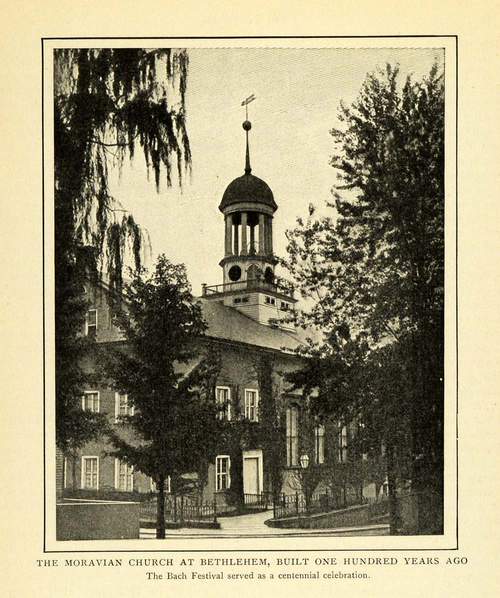 1903 Print Moravian Church Bethlehem Bach Festival Centennial Celebration TOM3