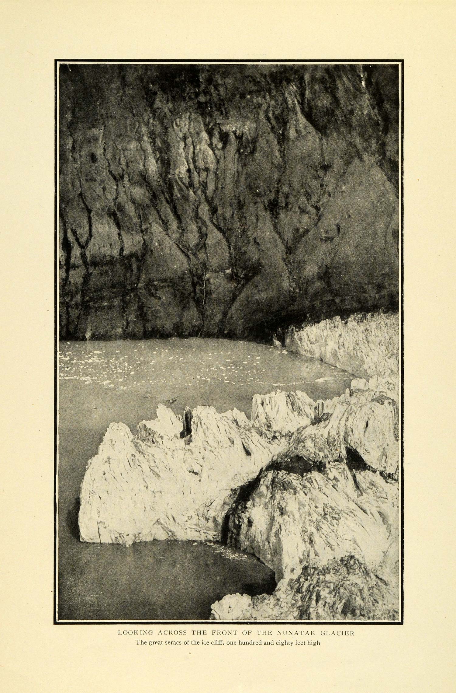 1907 Print Nunatak Glacier Iceberg Ice Cliff Nature Natural History TOM3