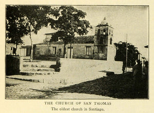 1898 Print Santiago Chile Oldest Church San Thomas Spanish Religion TOM3