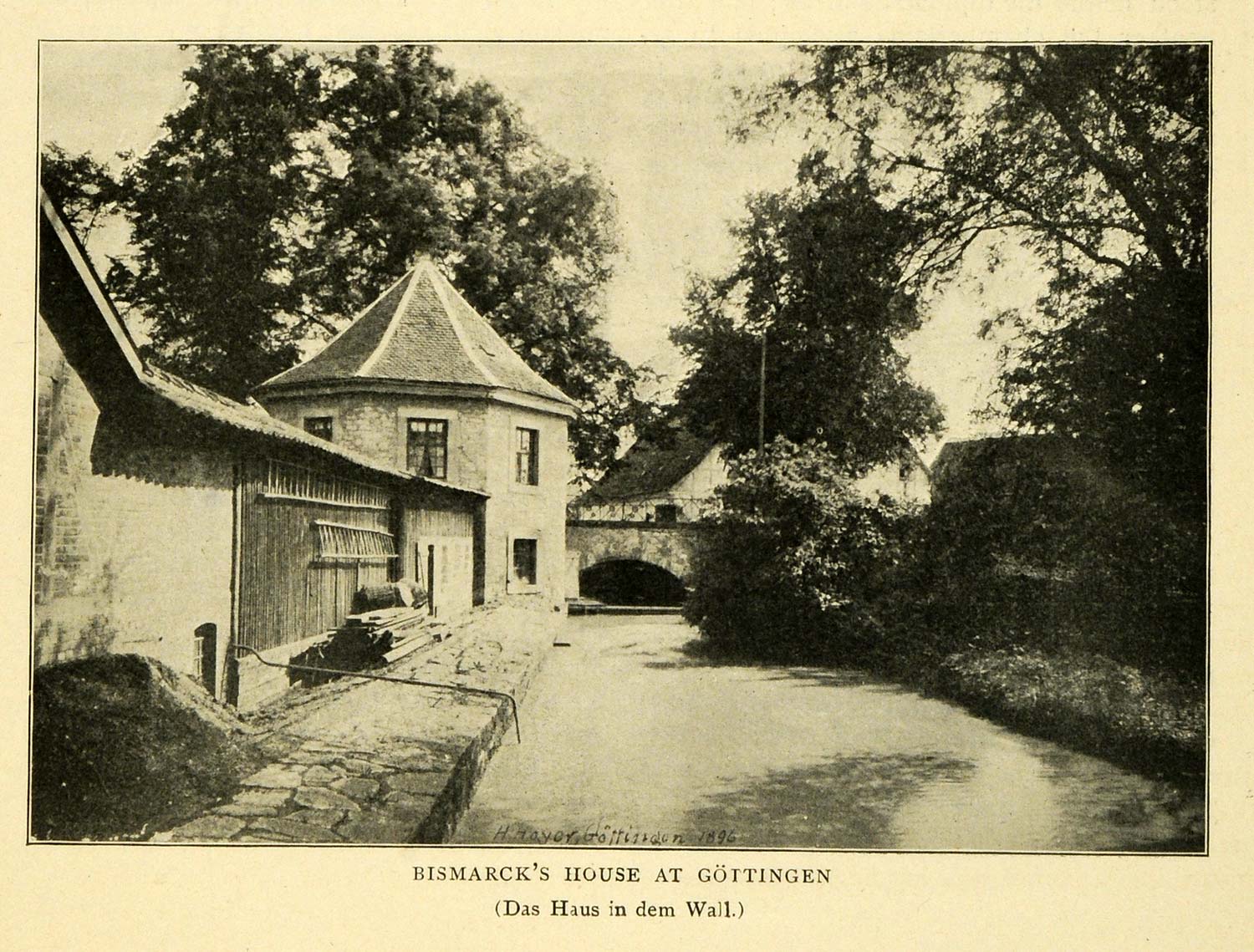 1898 Print Political Otto Von Bismarck Home Gottingen Germany Architecture TOM3