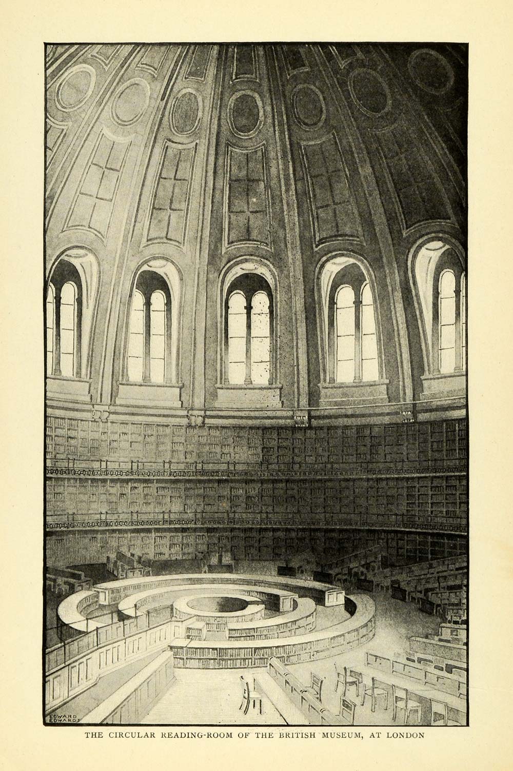 1903 Article British Museum London Circular Reading Room Edward Edwards Art TOM3