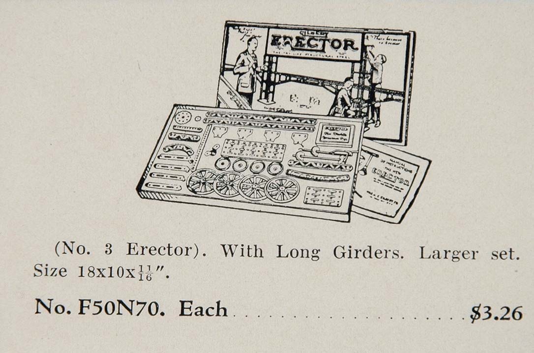 1933 Ad Erector Set No. 3 Long Girders Building Toy - ORIGINAL ADVERTISING TOYS3