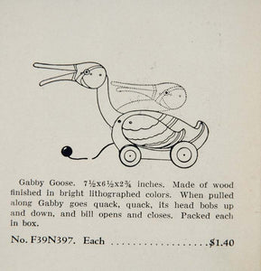 1933 Ad Antique Pull Toy Gabby Goose Wooden Vintage - ORIGINAL ADVERTISING TOYS3