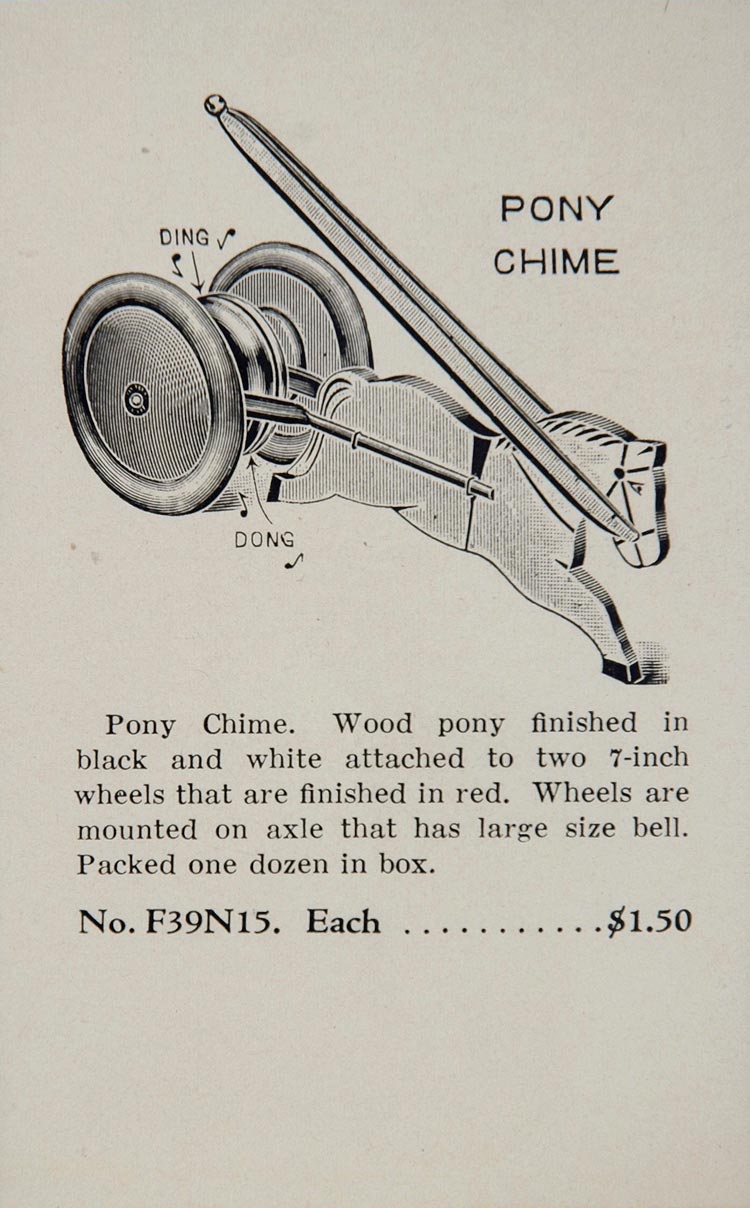 1933 Ad Antique Wooden Pull Toy Pony Chime Wood Horse - ORIGINAL TOYS3