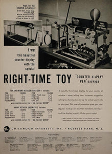 1950 Ad Right Time Toy Counter Display Baby Crib Toys - ORIGINAL TOYS4