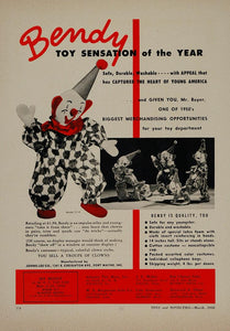 1950 Ad Bendy Clown Toy Johns Lee Fort Wayne Indiana - ORIGINAL TOYS4