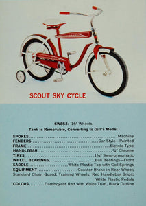 1961 Ad Scout Sky Cycle Bicycle Evans Model 6W853 Red - ORIGINAL TOYS5