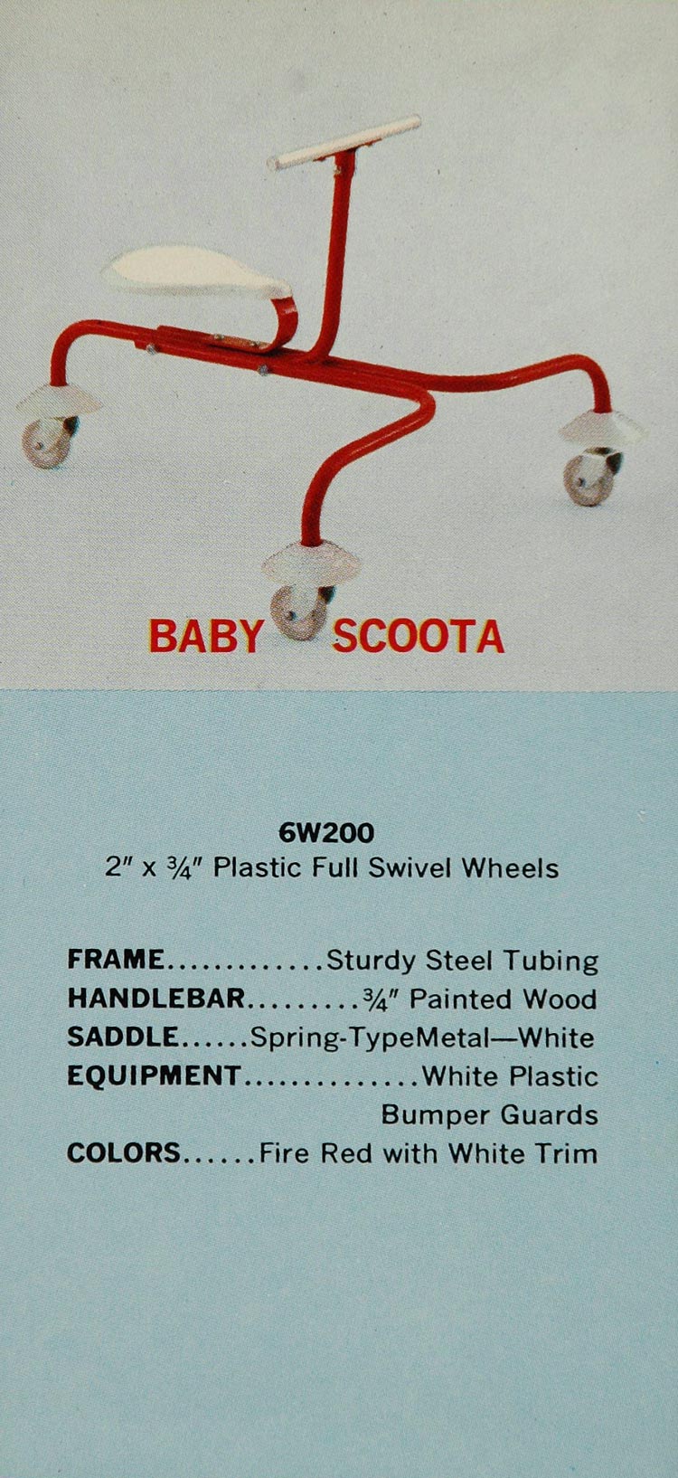 1961 Ad Baby Scoota Riding Toy Evans 6W200 Red Scooter - ORIGINAL TOYS5