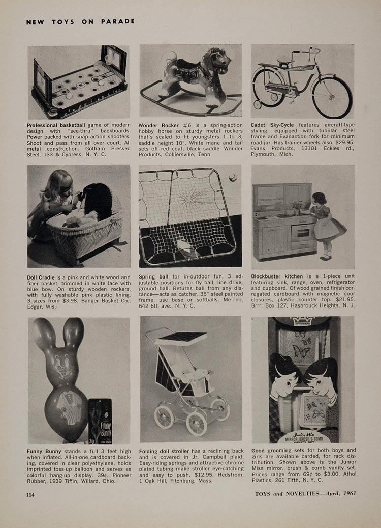 1961 Ad Toys Midgetoy Mad Buttons Funny Bunny Rocker - ORIGINAL TOYS5