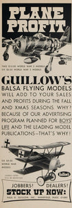 1970 Ad Guillow's Balsa Wood Model Toy Airplane WWII - ORIGINAL TOYS6