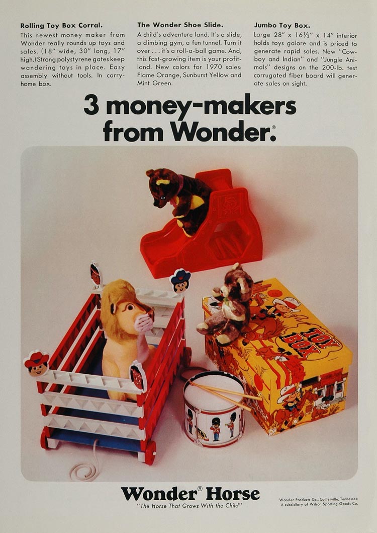 1970 Ad Wonder Toys Shoe Slide Corral Collierville TN - ORIGINAL TOYS6