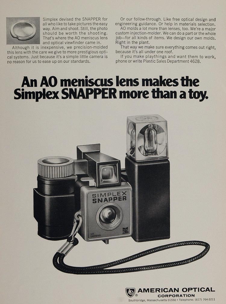 1970 Ad AO American Optical Simplex Snapper Camera - ORIGINAL ADVERTISING TOYS6