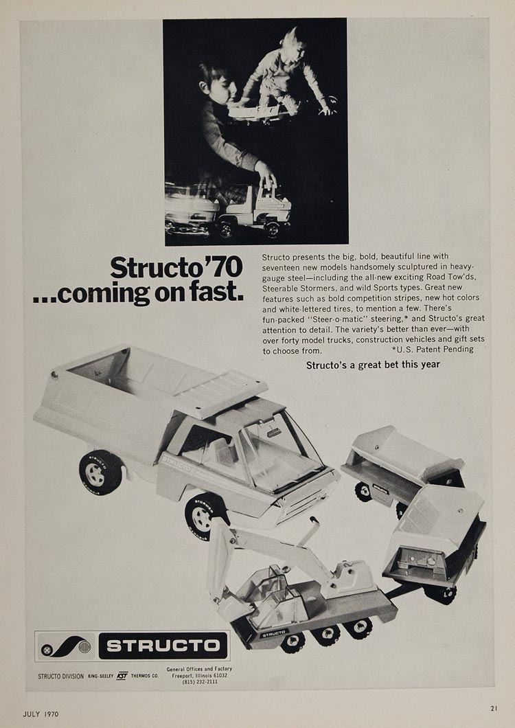 1970 Ad Structo Toys Dump Truck Shovel Construction - ORIGINAL ADVERTISING TOYS6