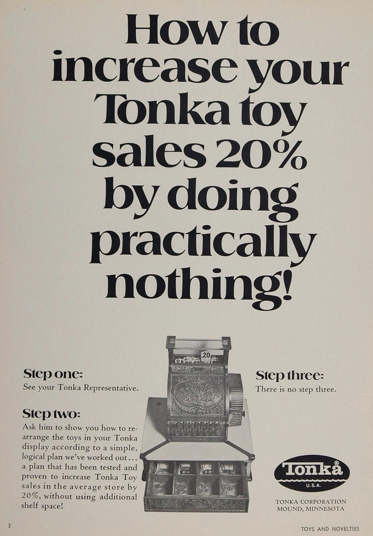 1970 Ad Tonka Toys Sales Old Cash Register Mound MN - ORIGINAL ADVERTISING TOYS6