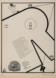 1971 Ad Yogi Bear Plush Toy R & R Mfg. Co. Pen Argyl PA - ORIGINAL TOYS71