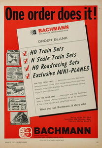 1971 Ad Bachmann HO Train Sets Roadracing Planes Toys - ORIGINAL TOYS71