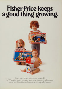 1977 Ad Fisher-Price Toys Sesame Street Clubhouse Kids - ORIGINAL TOYS77