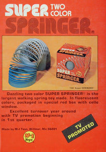 1977 Ad Super Springer Fluorescent Plastic Slinky Toy - ORIGINAL TOYS77