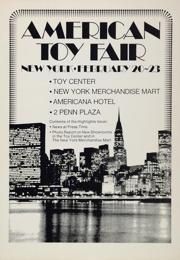 1977 Ad American Toy Fair Merchandise Mart NYC Skyline - ORIGINAL TOYS77