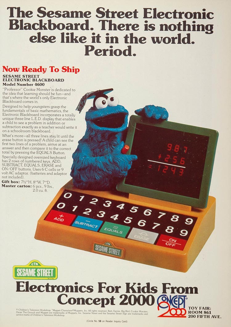 1977 Ad Sesame Street Electronic Toys Blackboard Radio - ORIGINAL TOYS77