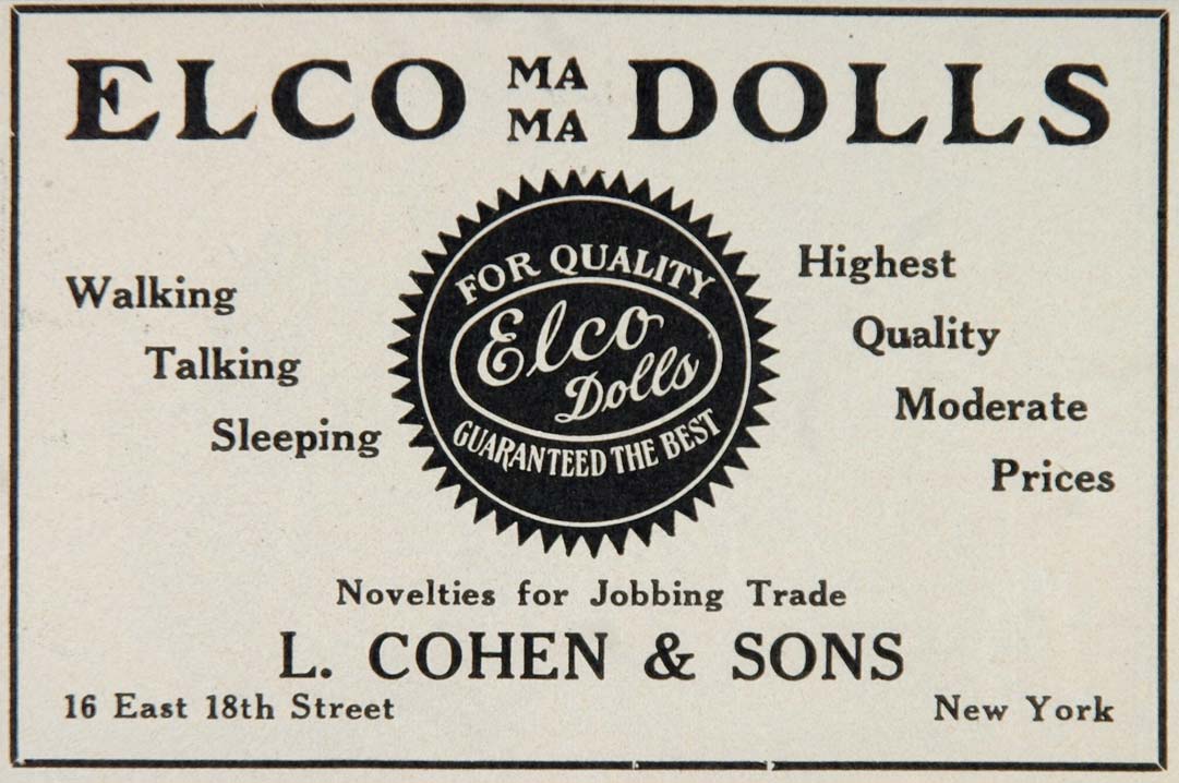 1926 Vintage Ad Elco Dolls Toy L. Cohen & Sons Company - ORIGINAL TOYS7
