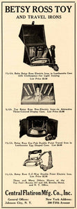 1926 Advert Betsy Ross Toy Travel Irons Central Flatiron 200 Fifth Avenue TOYS7