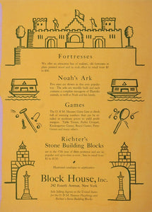 1926 Ad Block House Elastolin Soliders Farmyard Wild West Hausser 242 TOYS7