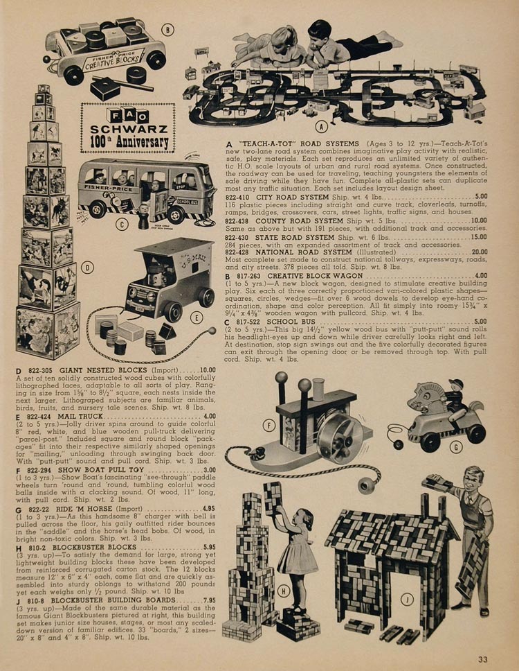 1962 Ad Building Blocks Fisher Price Toy Road Systems - ORIGINAL TOYS8