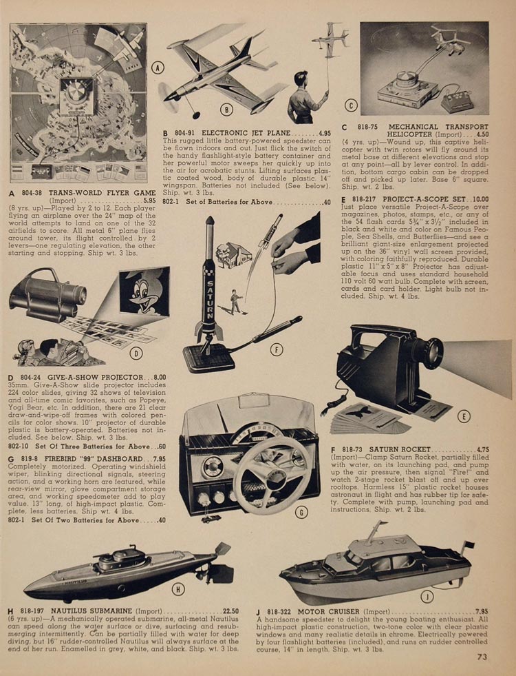1962 Ad Toy Nautilus Submarine Saturn Rocket Projector - ORIGINAL TOYS8