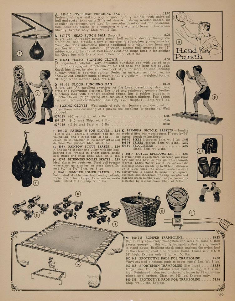 1962 Ad Toy Bobo Clown Punching Bag Boxing Trampoline - ORIGINAL TOYS8