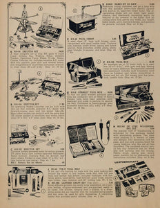 1962 Ad Erector Set Leather Craft Toy Stanley Tool Box - ORIGINAL TOYS8