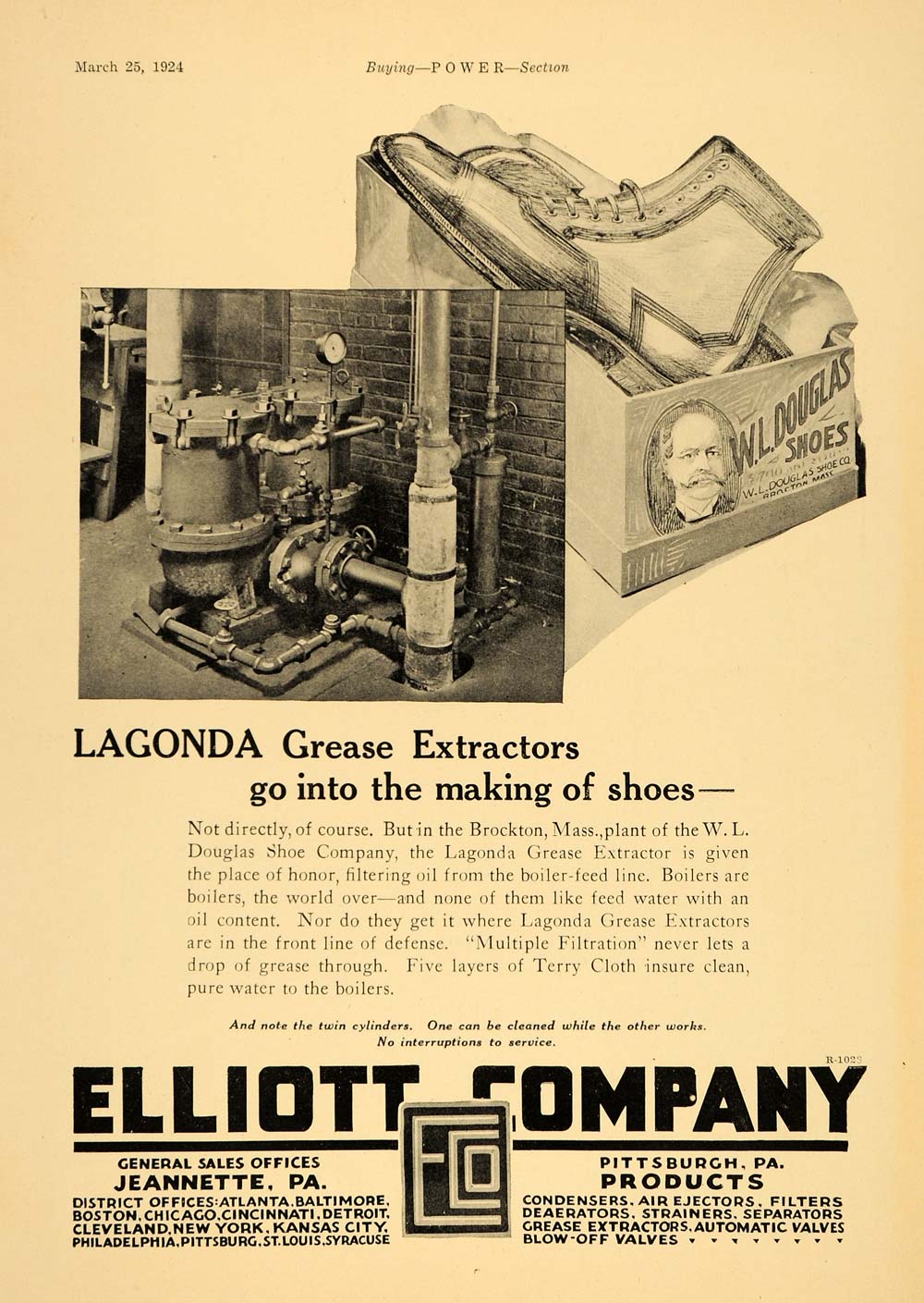 1924 Ad Elliott Lagonda Grease Extractor Douglas Shoes - ORIGINAL TPM1