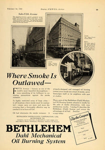 1924 Ad Bethlehem Dahl Oil Burning Saks Fifth Avenue NY - ORIGINAL TPM1