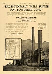 1924 Ad Bigelow Hornsby Water Tube Boiler Powdered Coal - ORIGINAL TPM1
