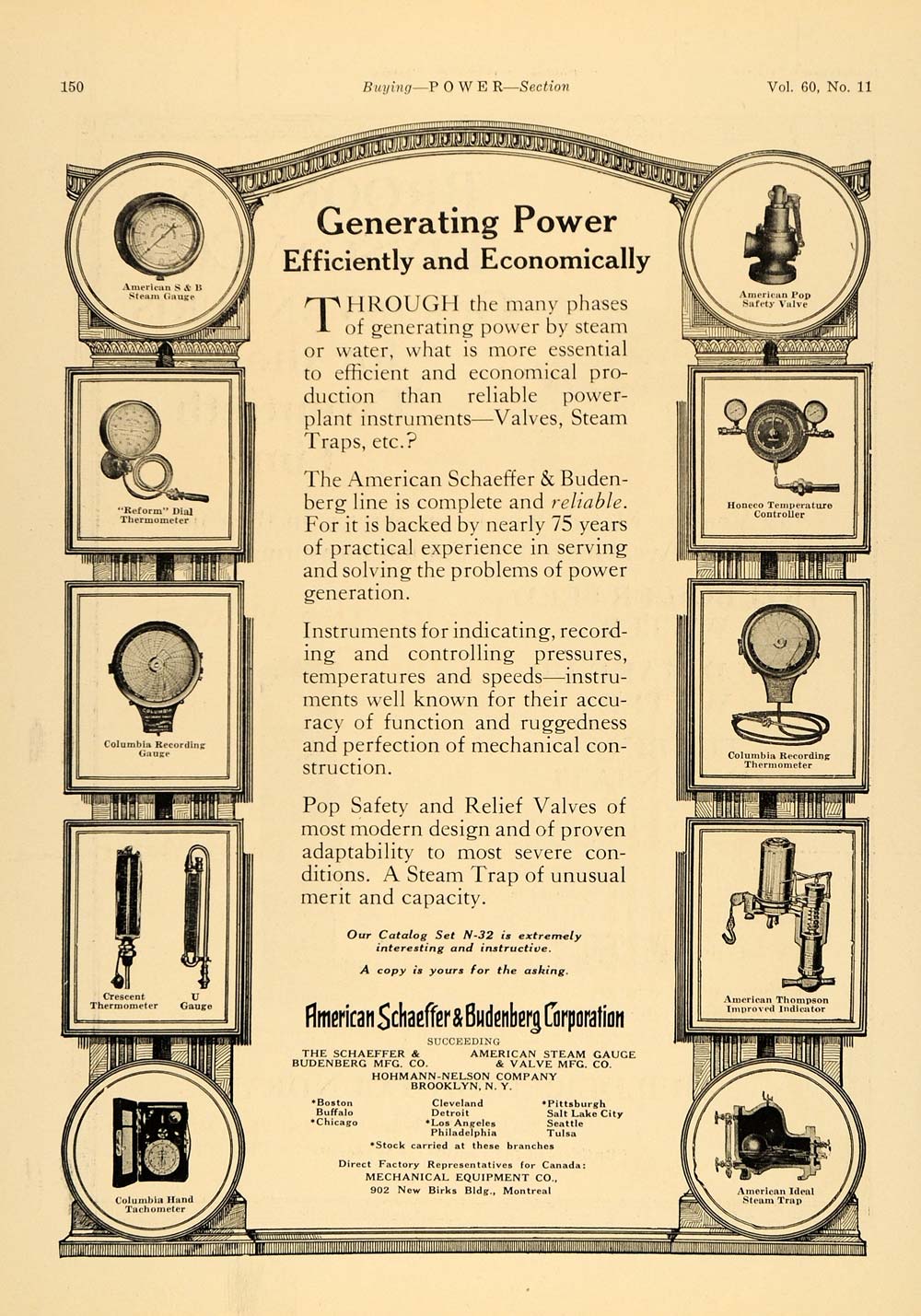 1924 Ad American Schaeffer Budenberg Generating Power - ORIGINAL TPM1