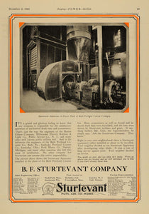1924 Ad B.F Sturtevant Bath Portland Cement Power Plant - ORIGINAL TPM1