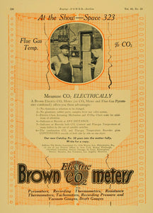 1924 Ad Brown Electric CO2 Meter Flue-Gas Pyrometer - ORIGINAL ADVERTISING TPM1