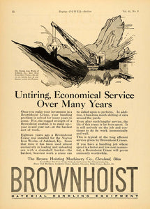 1925 Ad Brownhoist Crane Norton Iron Works Ashland KY - ORIGINAL TPM1