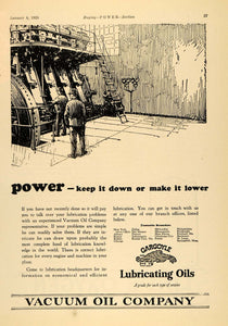 1925 Ad Vacuum Oil Gargoyle Lubricating Oil Woodblock - ORIGINAL TPM1