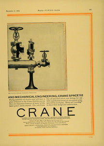 1924 Ad Crane Export Corp. Electric Steel Valves NY - ORIGINAL ADVERTISING TPM1