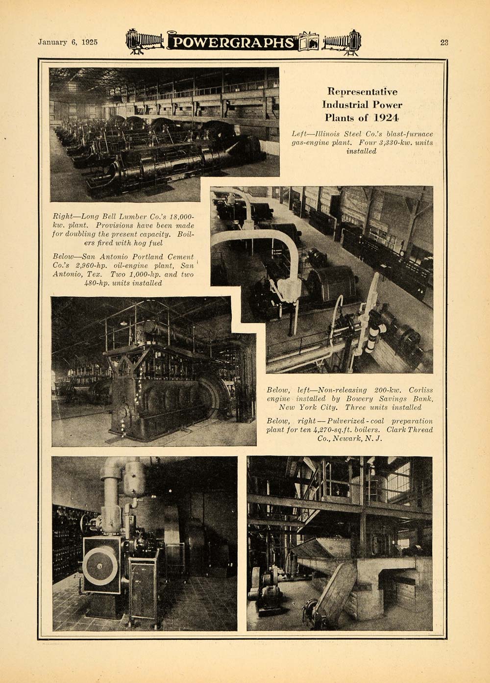 1925 Print Industrial Plants Long Bell Lumber Co. - ORIGINAL HISTORIC IMAGE TPM1