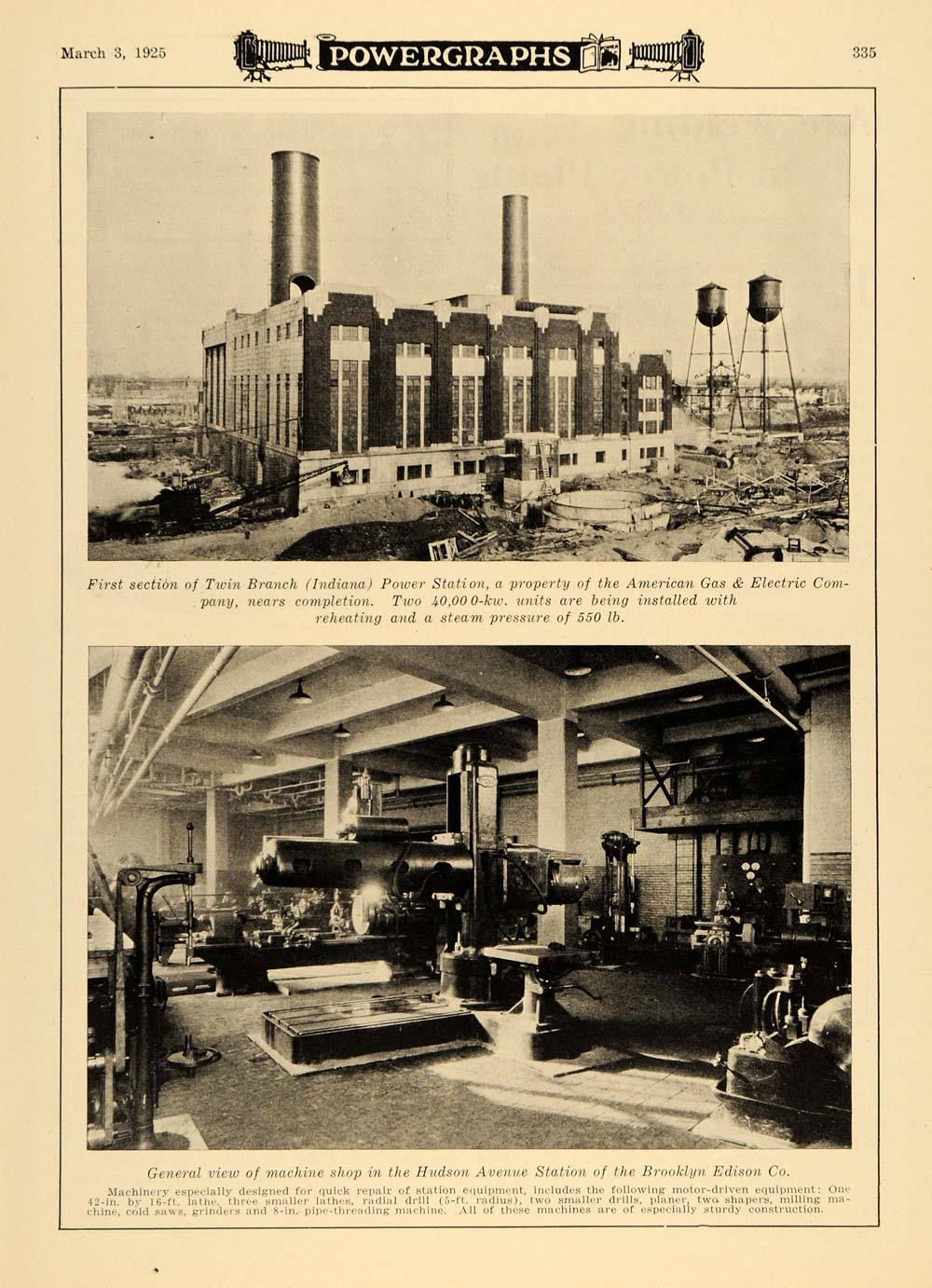 1925 Print American Gas & Electric Co. Brooklyn Edison ORIGINAL HISTORIC TPM1