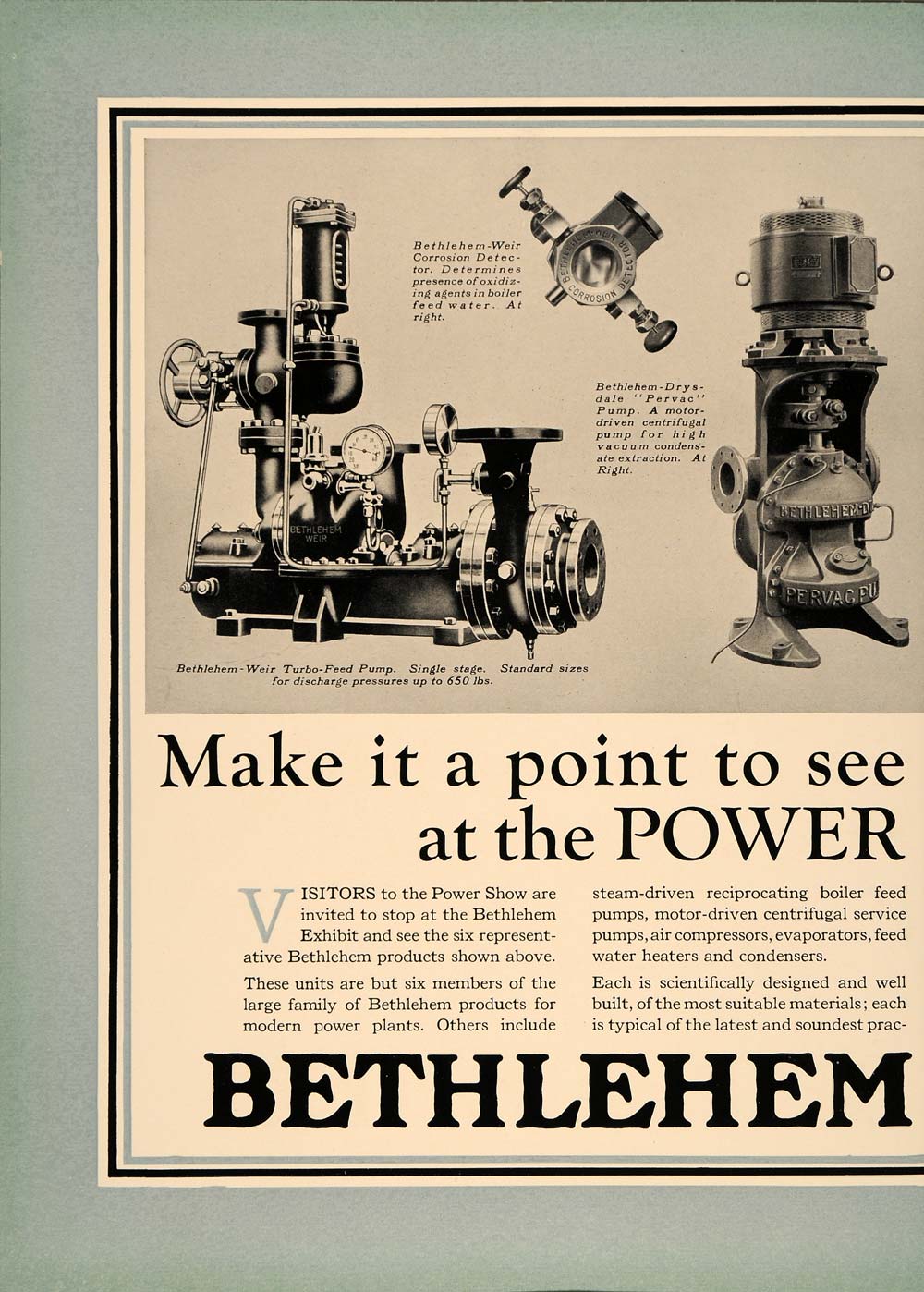 1924 Ad Bethlehem Shipbuilding Corp. Oil Engine Pump - ORIGINAL ADVERTISING TPM1