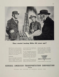 1943 Ad WWII GATX General American Transportation Oil Well Petroleum Freight Car