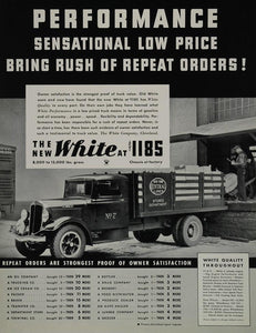 1934 Ad White Truck NY Central Lines Loading Dock Price - ORIGINAL TRUCKS