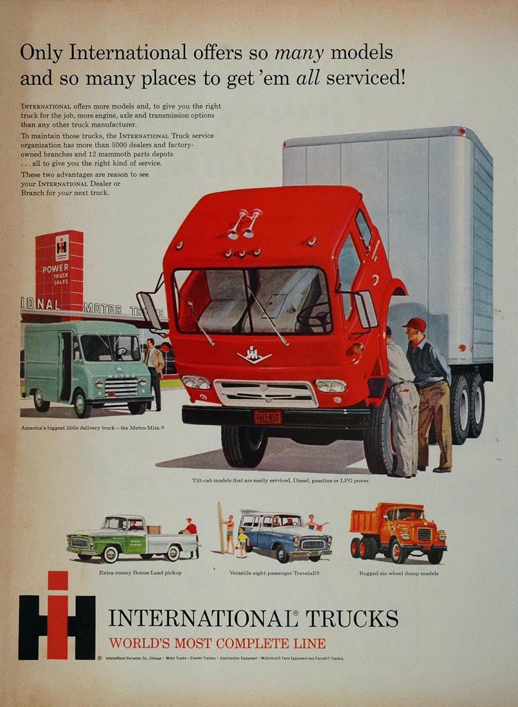 1960 Ad International Dump Truck Tilt Cab Metro Mite - ORIGINAL