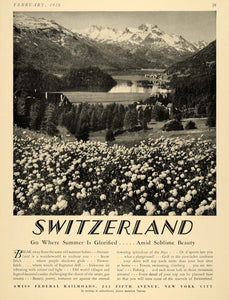 1928 Ad Swiss Federal Railroads Switzerland Landscape - ORIGINAL TRV1